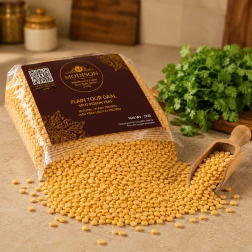 MODISON Plain Toor Daal Split Pigeon Peas High Fibre 2KG thumbnail 4