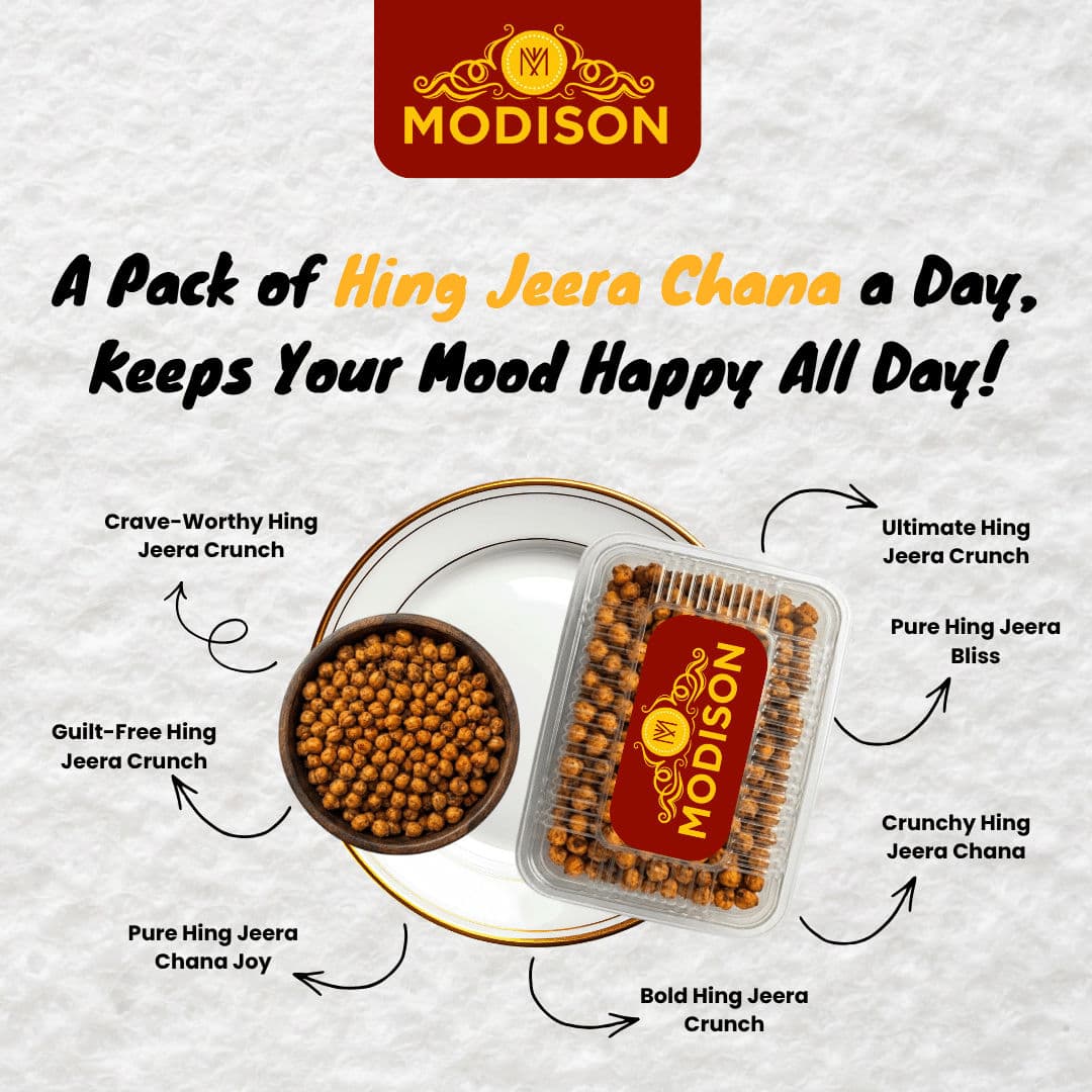 MODISON Hing Jeera Chana Indian Snacks Roasted Chickpeas 180g by Modison, view 2