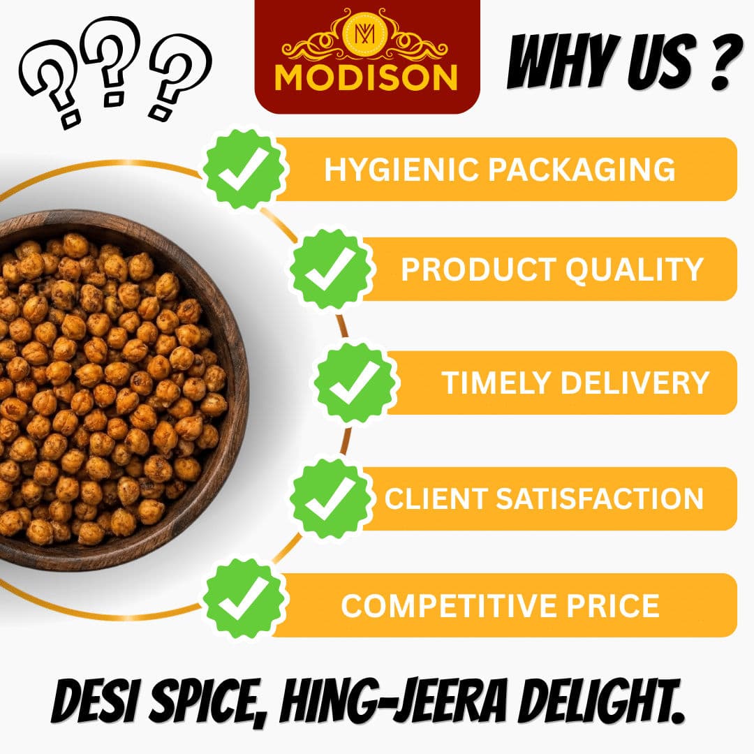MODISON Hing Jeera Chana Indian Snacks Roasted Chickpeas 180g by Modison, view 3