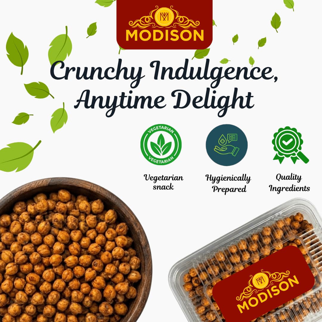 MODISON Hing Jeera Chana Indian Snacks Roasted Chickpeas 180g by Modison, view 6