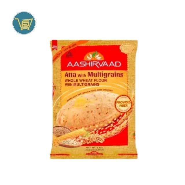 Aashirvaad Atta With Multigrains Whole Wheat Flour 5kg by Aashirvaad, view 1