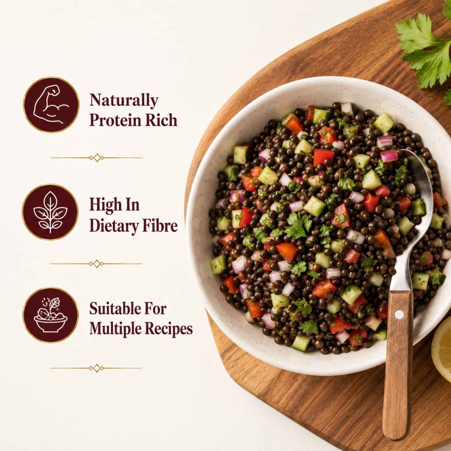 Beluga Lentils 250g pack of 6 by Modison, view 2