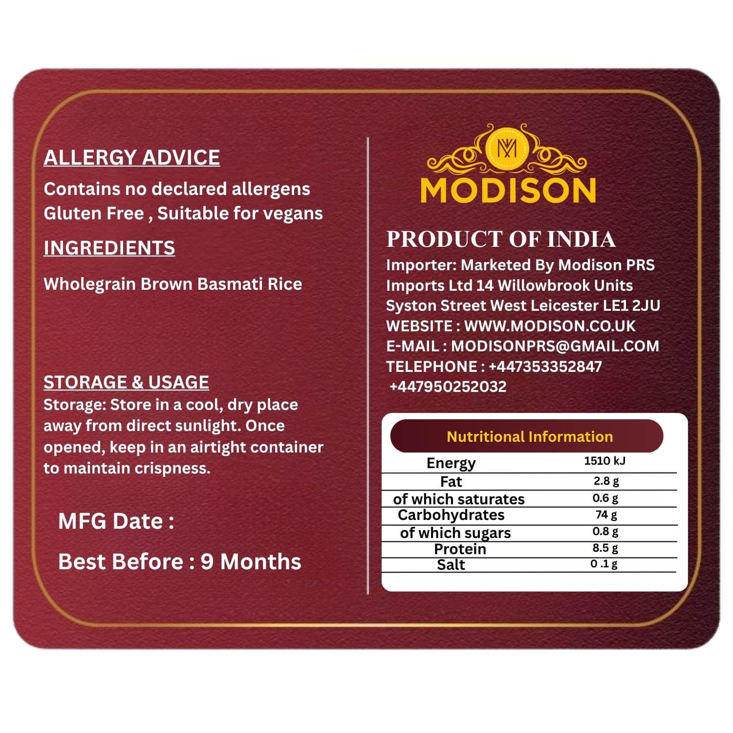 Brown Basmati Rice by Modison, view 9
