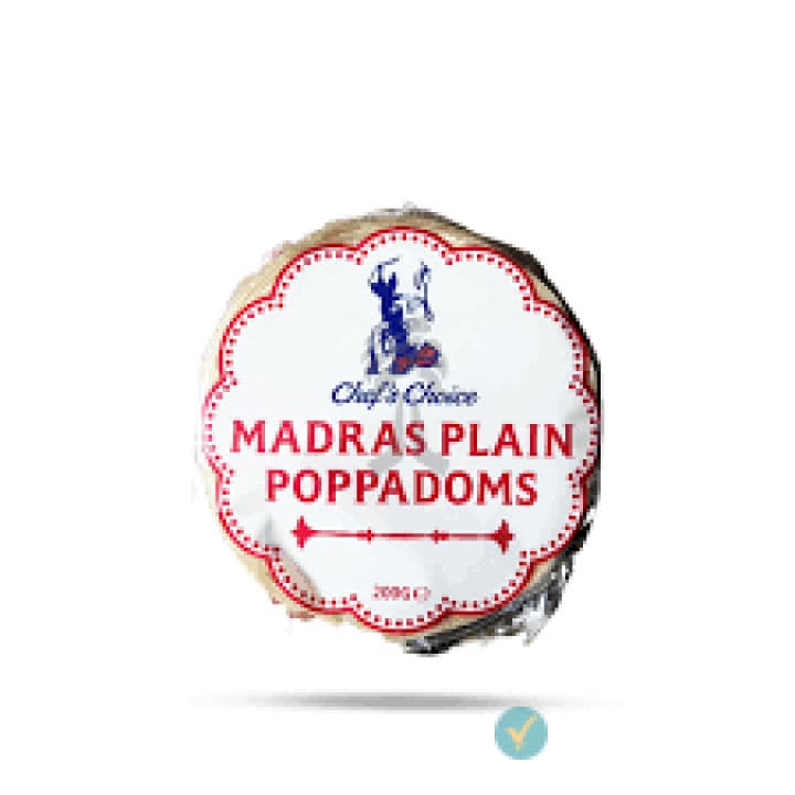 Chefs Madras Plain Papad 200g by Chef's Choice, view 2