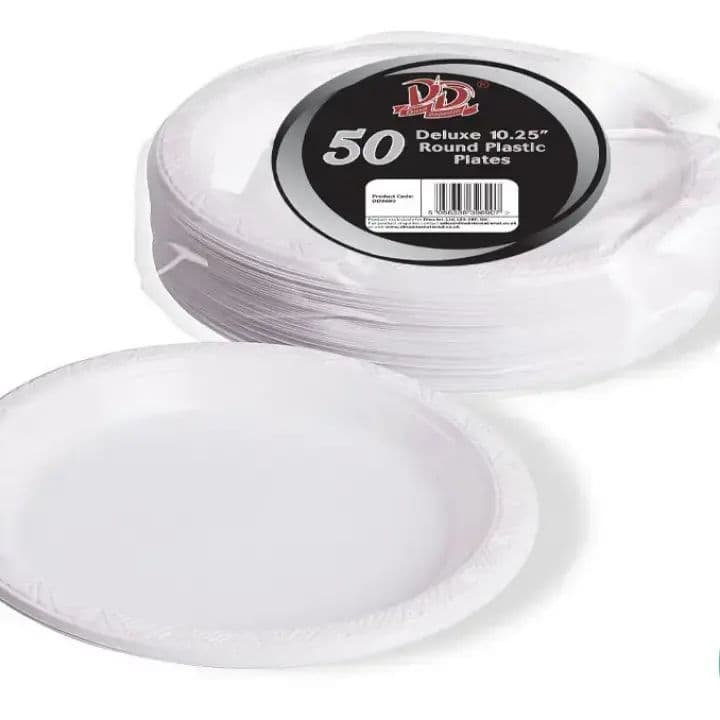 Deluxe Round Plastic Plates 50pc by Deluxe, view 2