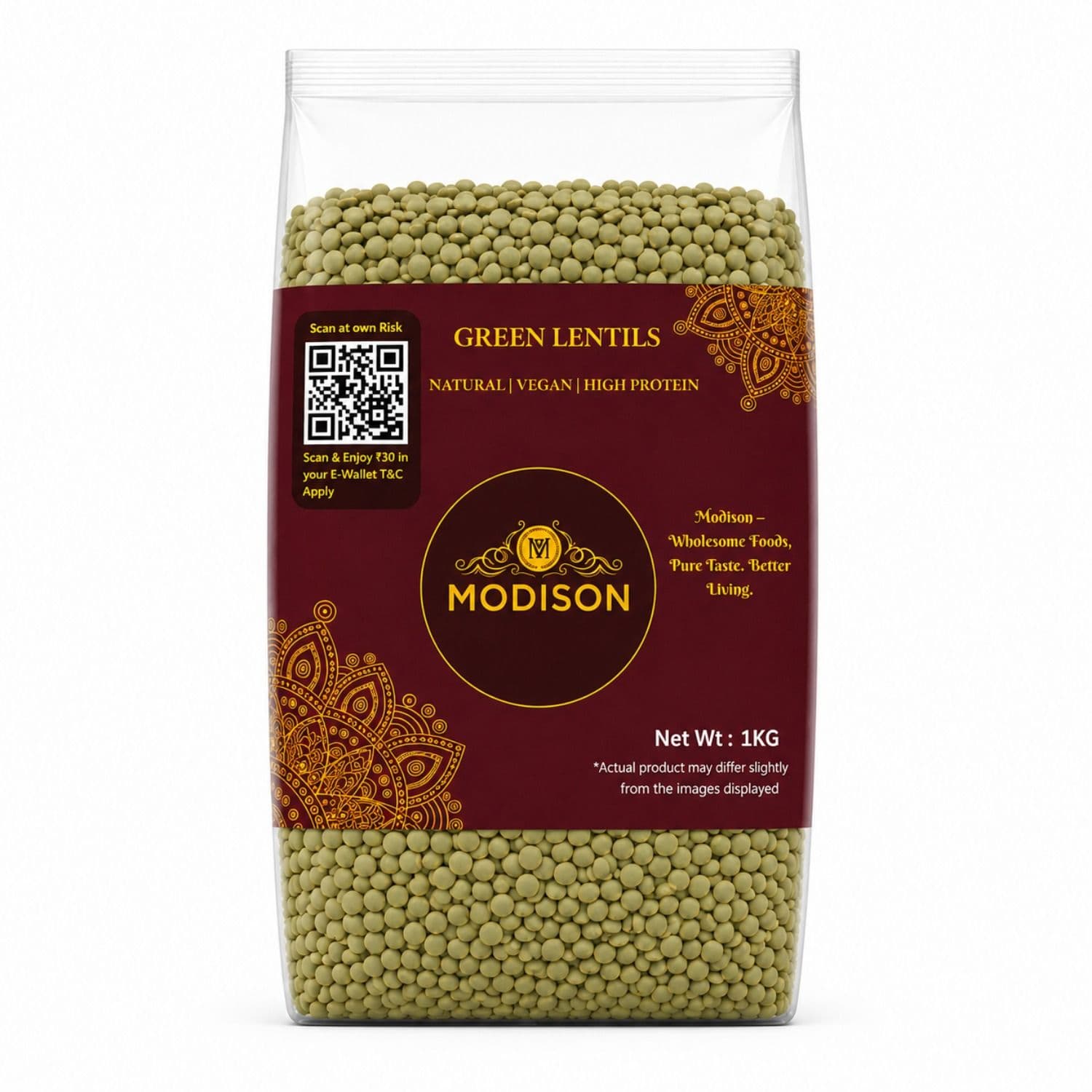 Green Lentils 1KG by Modison, view 1