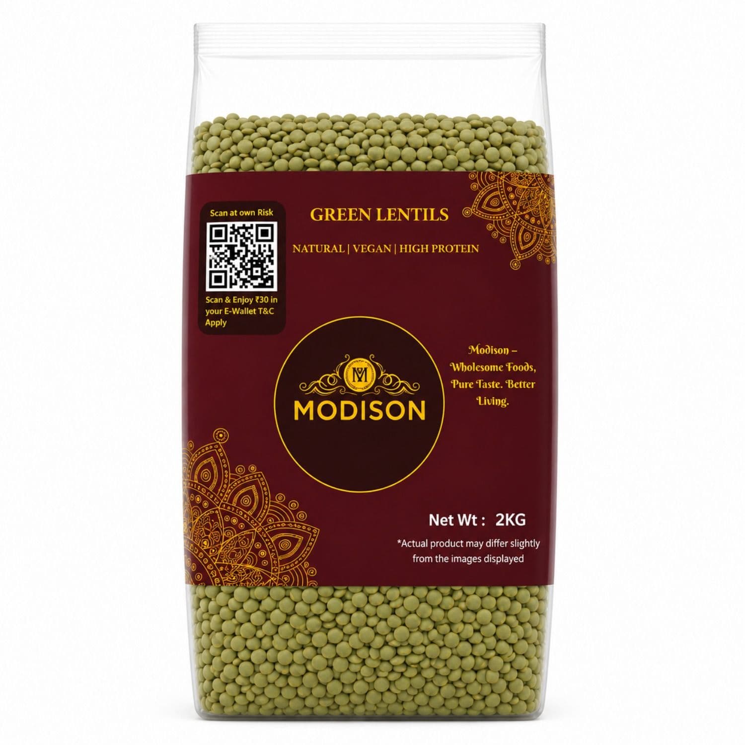 Green Lentils 2KG by Modison, view 1