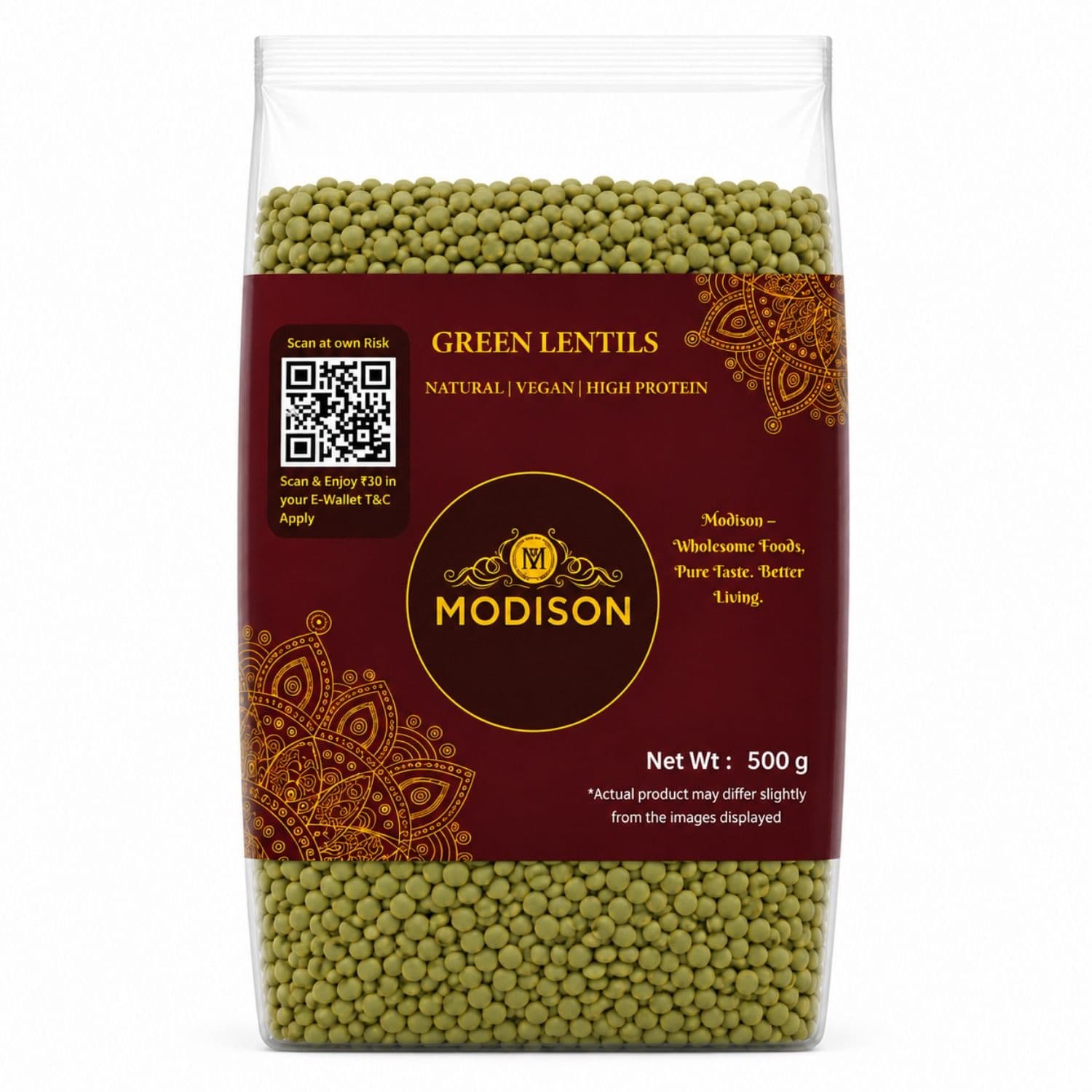 Green Lentils 500g by Modison, view 1