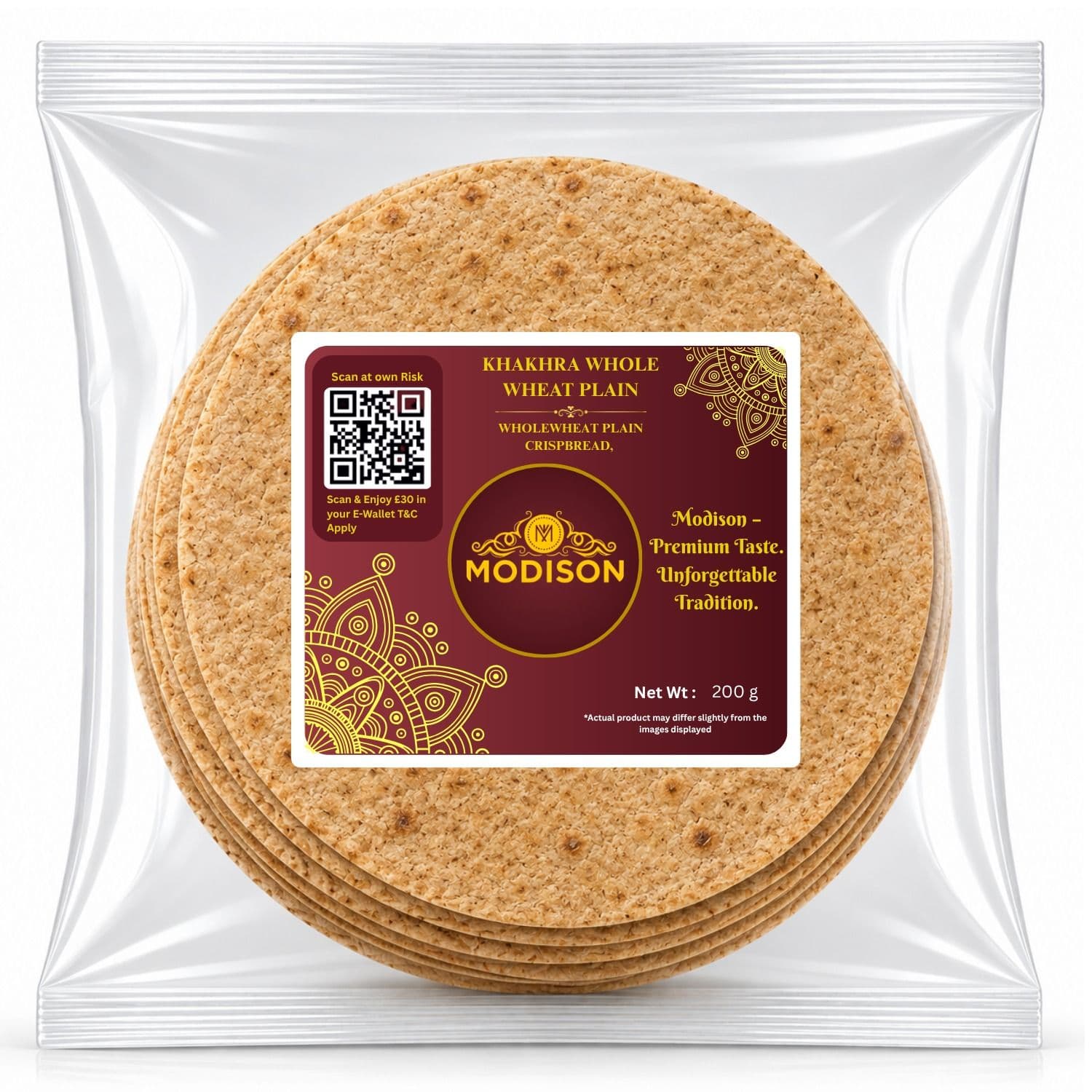 Khakhra Whole Wheat Plain by Modison, view 1