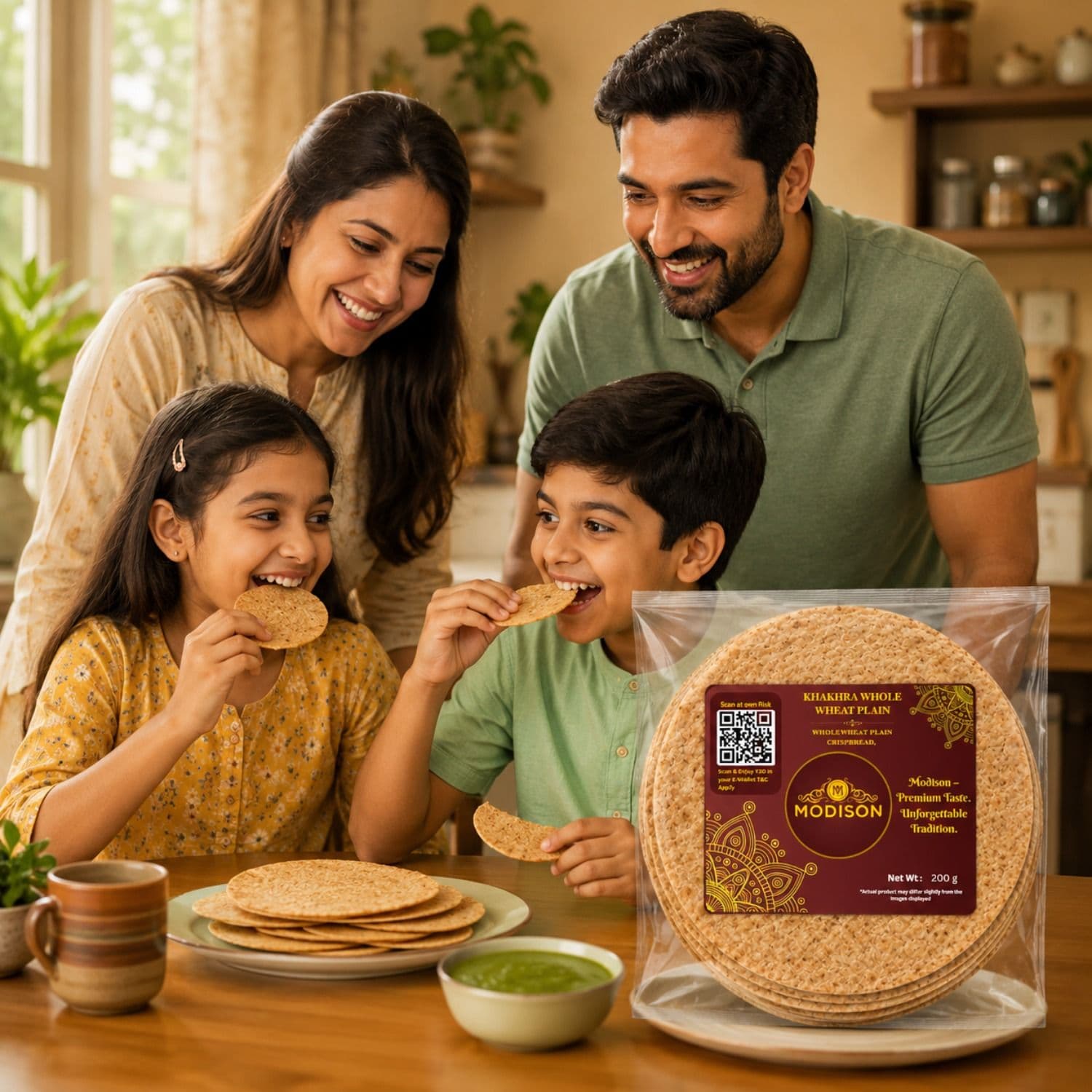 Khakhra Whole Wheat Plain by Modison, view 2