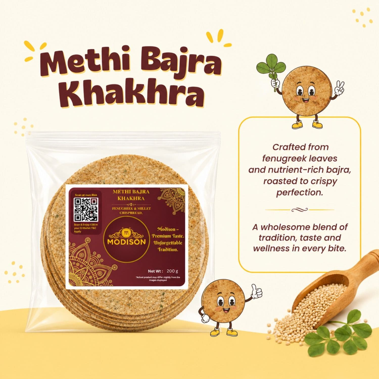 Methi Bajra Khakhra by Modison, view 2