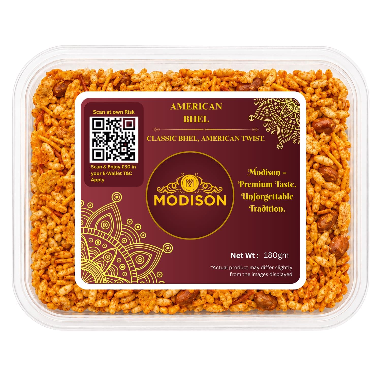 MODISON American Bhel Indian Namkeen Crispy Puffed Rice 180g by Modison, view 6