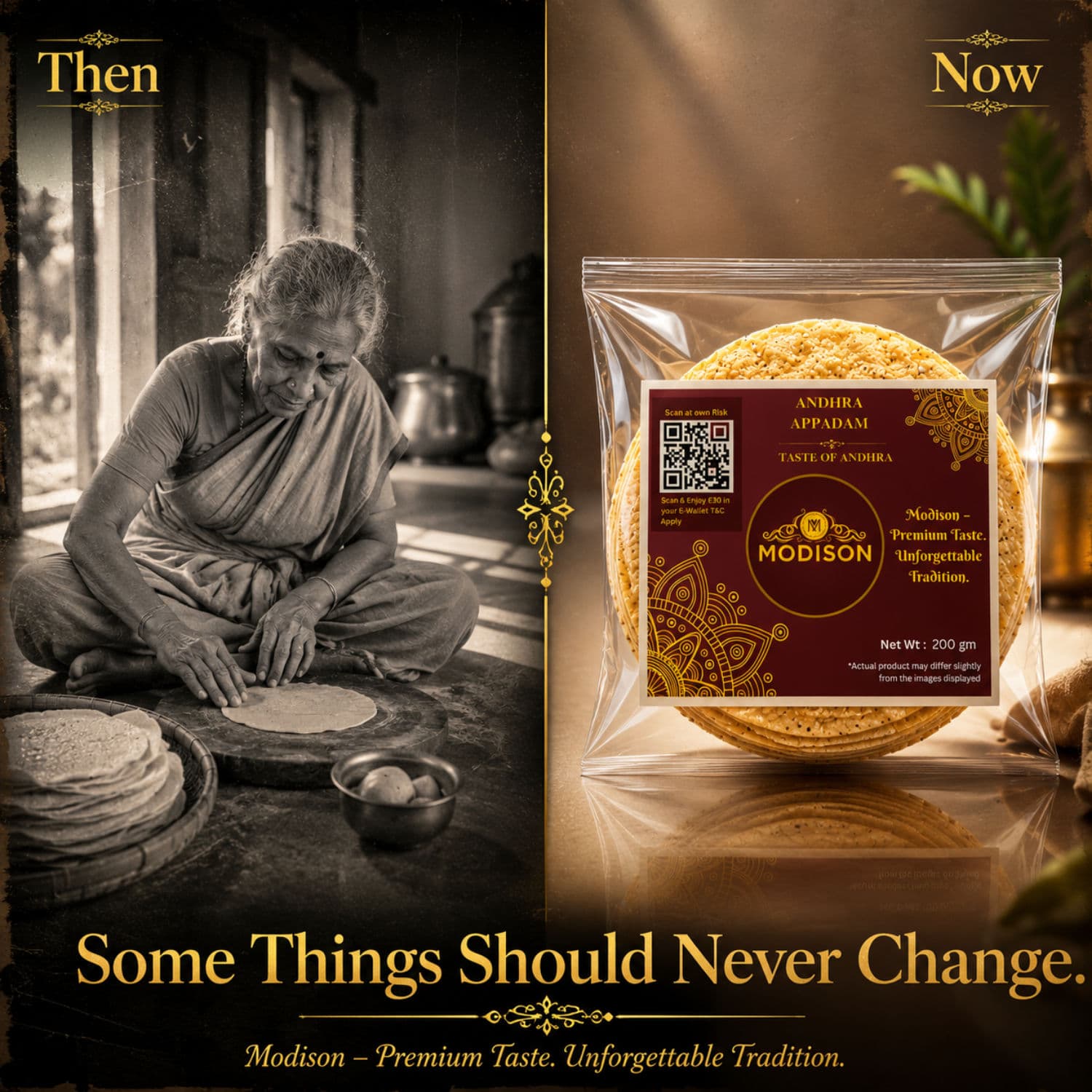 MODISON Andhra Appadam Indian Papad Crispy Lentil Wafer 200g by Modison, view 6