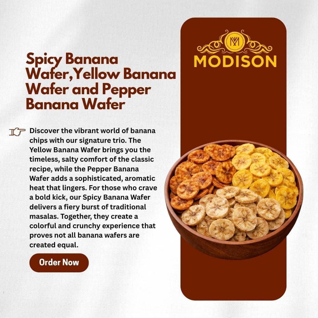 MODISON Banana Wafers Combo Indian Snacks Crispy Chips 540g by Modison, view 4