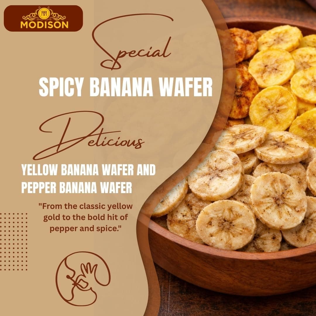 MODISON Banana Wafers Combo Indian Snacks Crispy Chips 540g by Modison, view 6