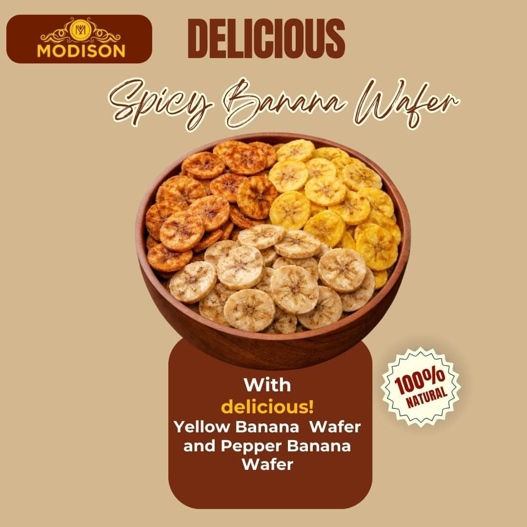 MODISON Banana Wafers Combo Indian Snacks Crispy Chips 540g by Modison, view 7