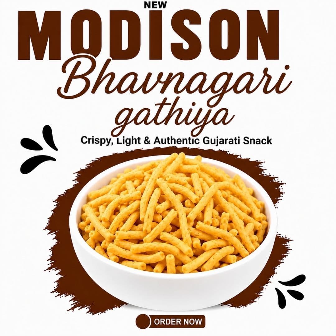MODISON Bhavnagari Gathiya Indian Namkeen Traditional Gujarati 360g