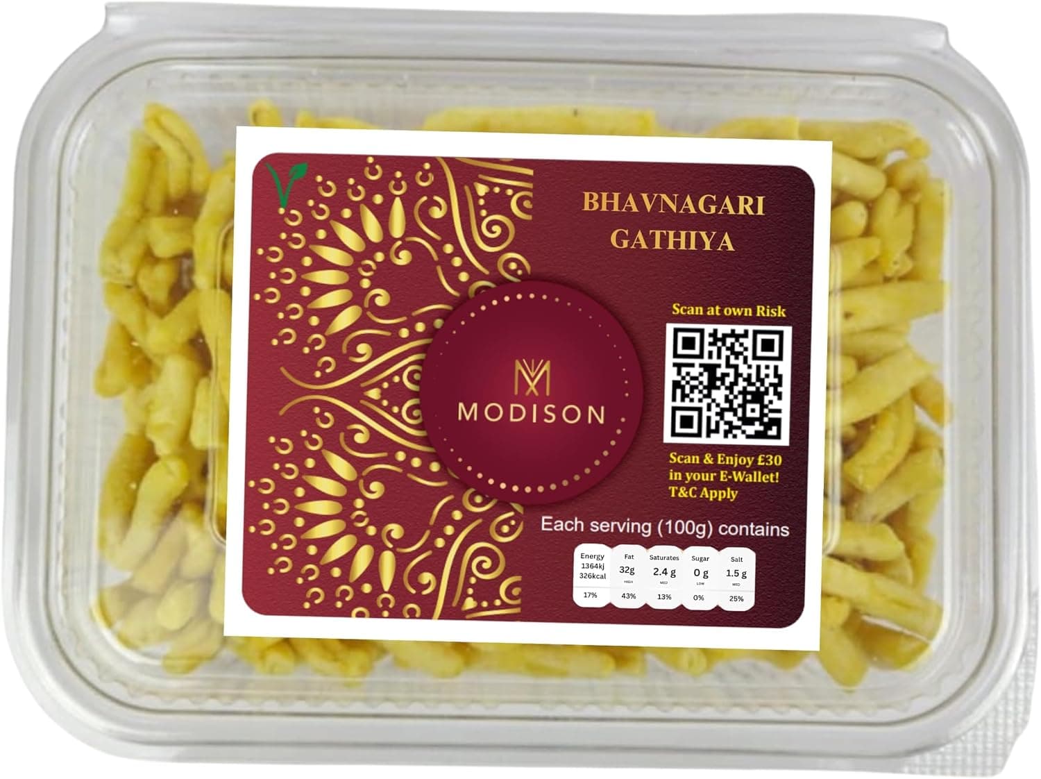 MODISON Bhavnagari Gathiya Indian Snacks Crispy Gujarati 180g by Modison, view 1