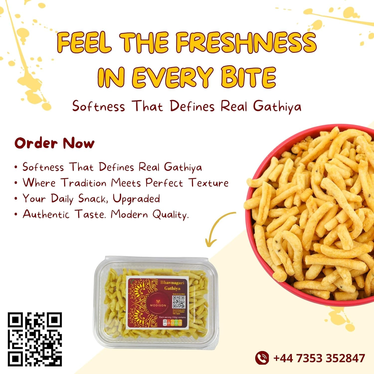 MODISON Bhavnagari Gathiya Indian Snacks Crispy Gujarati 180g by Modison, view 3