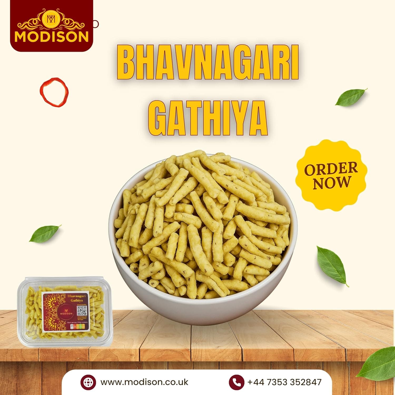 MODISON Bhavnagari Gathiya Indian Snacks Crispy Gujarati 180g by Modison, view 4