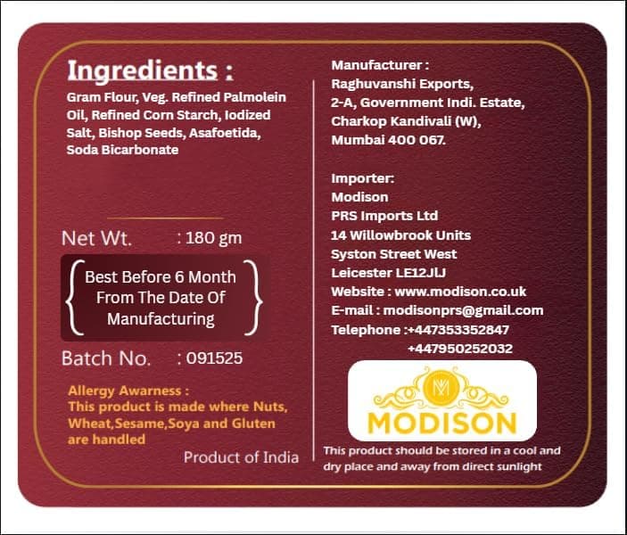 MODISON Bhavnagari Gathiya Indian Snacks Crispy Gujarati 180g by Modison, view 9