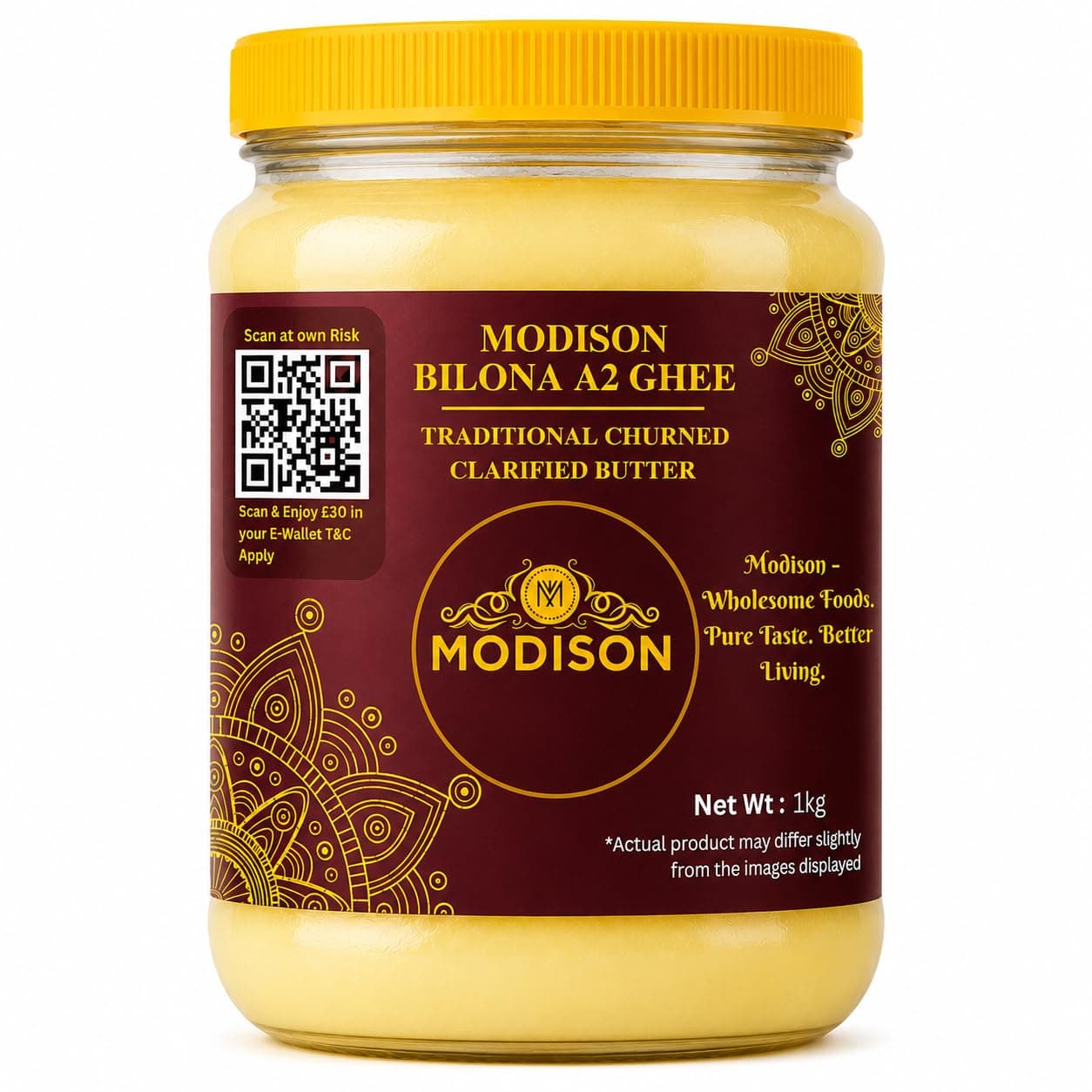 MODISON Bilona A2 Ghee A2 Milk Clarified Butter 1kg by Modison, view 1