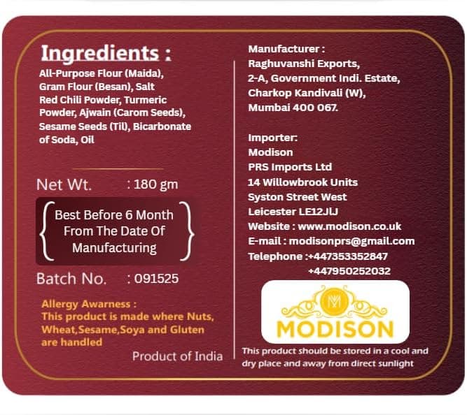 MODISON Butter Chakri Indian Snacks Crispy Gujarati 180g by Modison, view 7