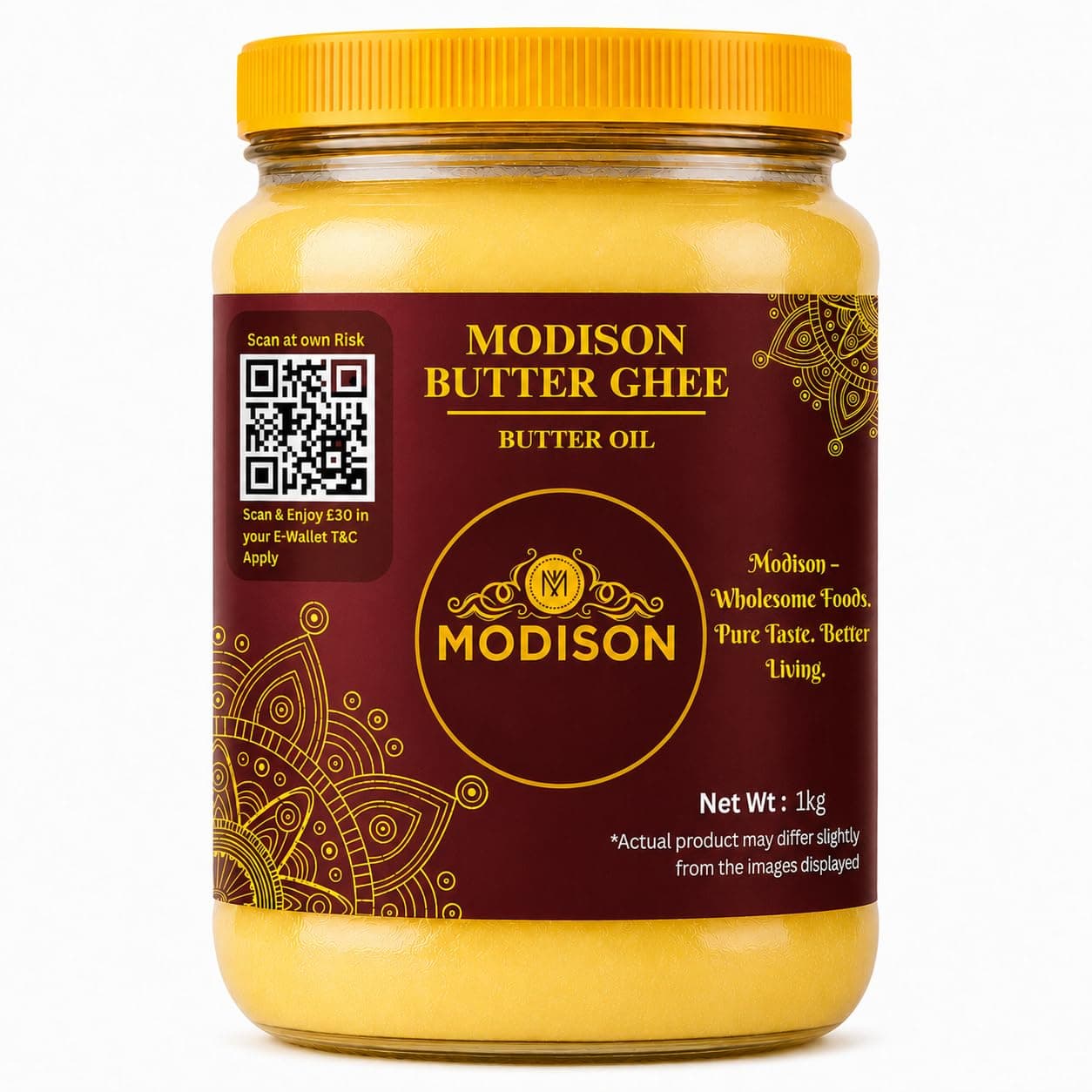 MODISON Butter Ghee Clarified Butter Pure Milk Fat 1kg by Modison, view 1