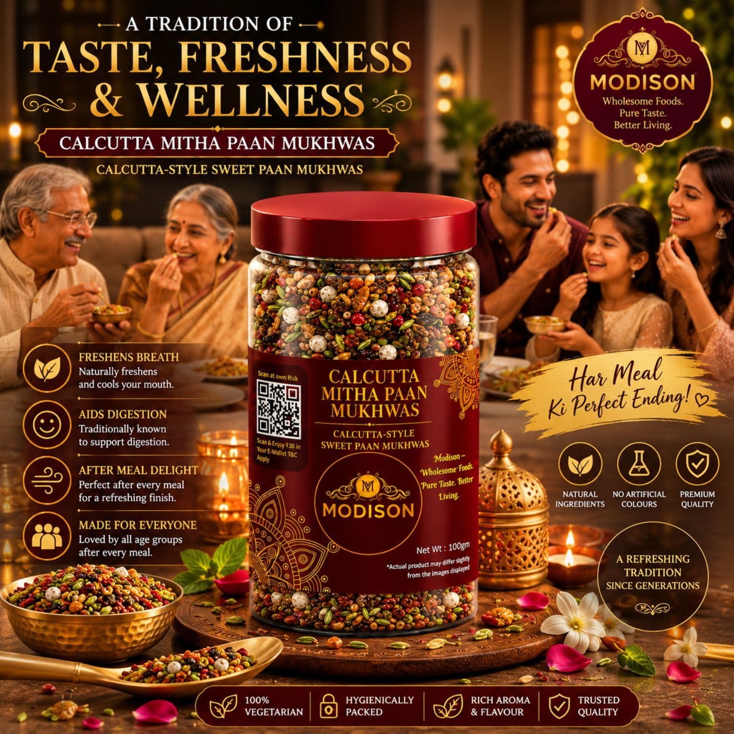 MODISON Calcutta Mitha Paan Indian Mouth Freshener 100g by Modison, view 5