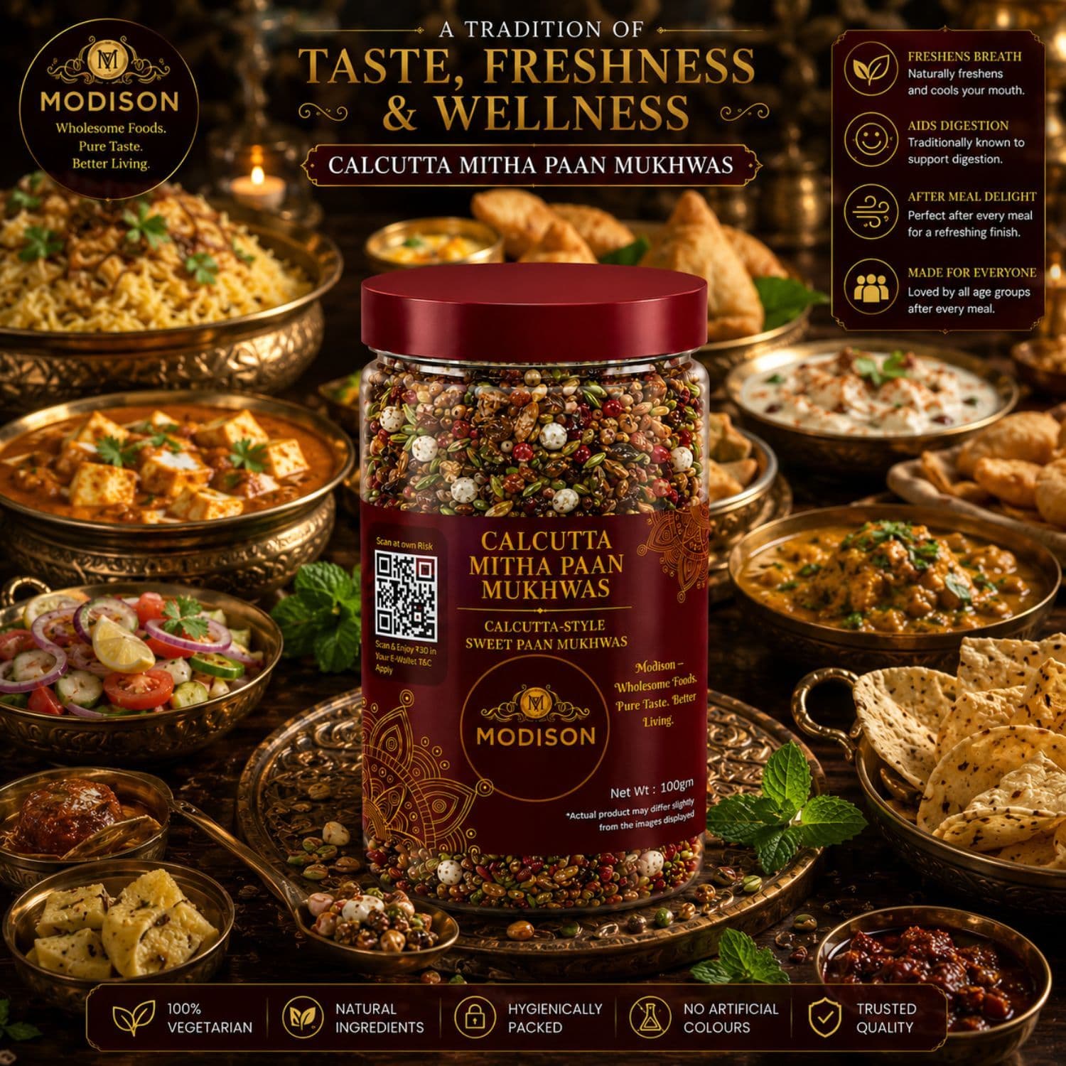MODISON Calcutta Mitha Paan Indian Mouth Freshener 100g by Modison, view 8