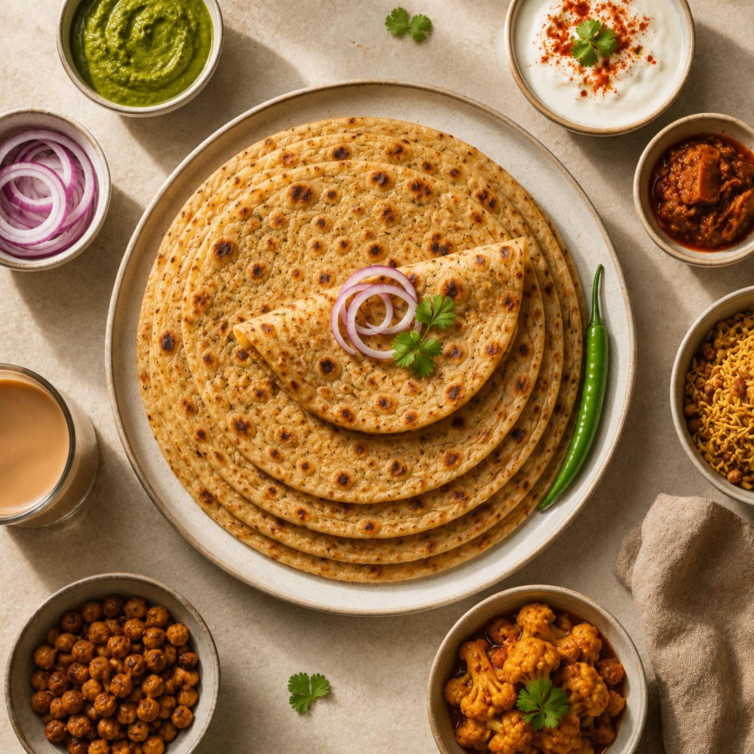 MODISON Cauliflower Paratha Traditional Indian Flatbread Frozen 400g by Modison, view 5