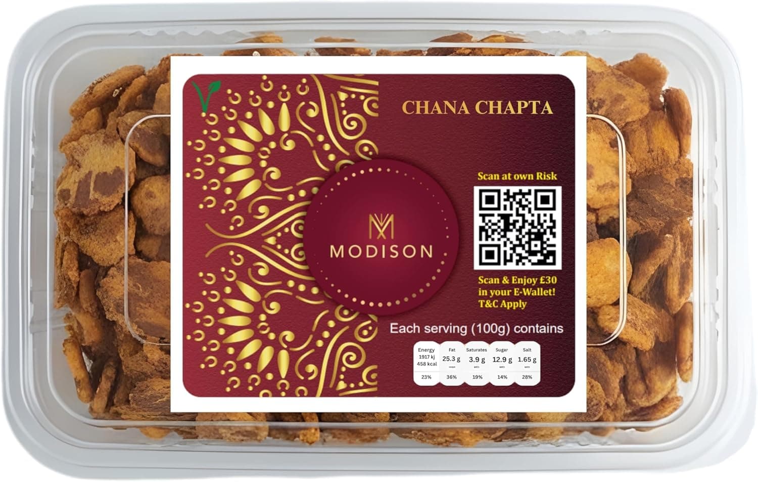 MODISON Chana Chapta Healthy Snacks Spicy Chickpeas 180g by Modison, view 1