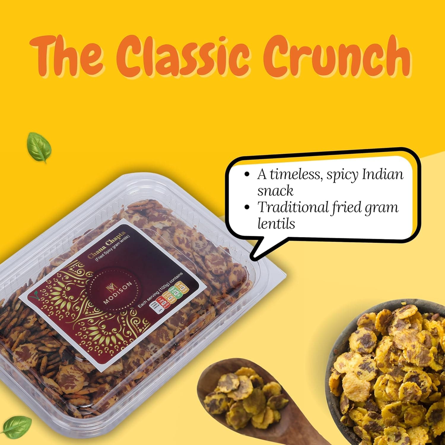 MODISON Chana Chapta Healthy Snacks Spicy Chickpeas 180g by Modison, view 6