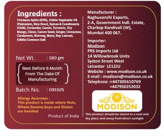 MODISON Chana Chapta Healthy Snacks Spicy Chickpeas 180g by Modison, view 7