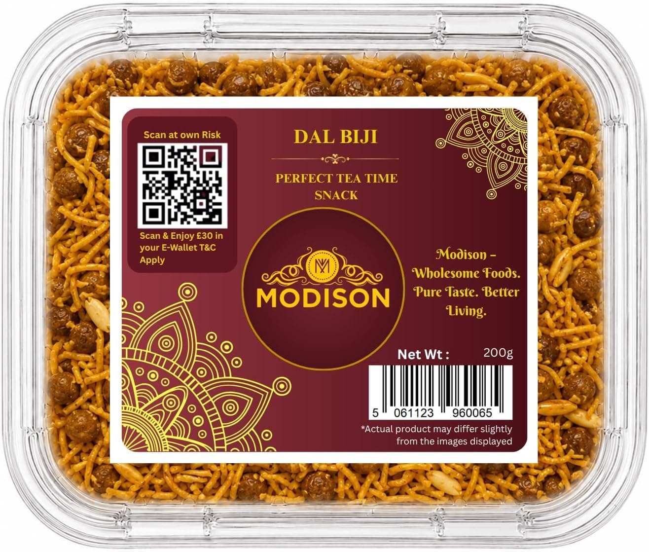 MODISON Dal Biji Indian Namkeen Snack Traditional Savoury 200g by Modison, view 1