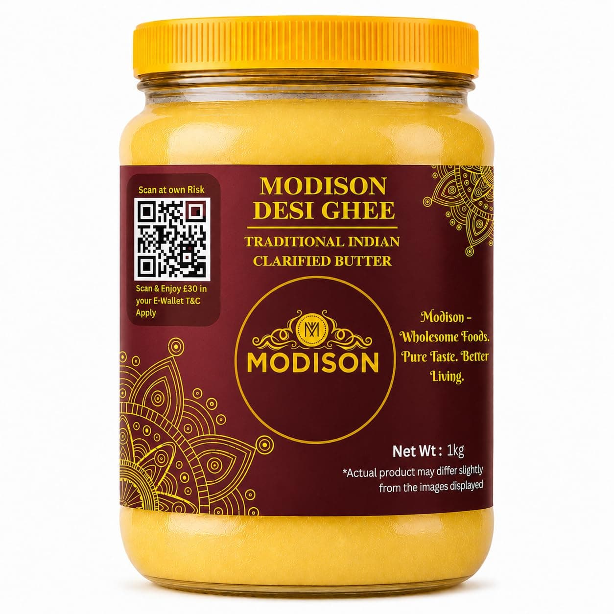 MODISON Desi Ghee Clarified Butter Pure Milk Fat 1kg by Modison, view 1