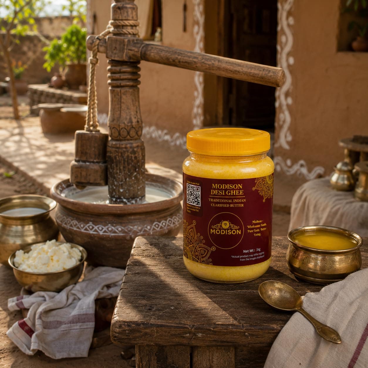 MODISON Desi Ghee Clarified Butter Pure Milk Fat 1kg by Modison, view 5