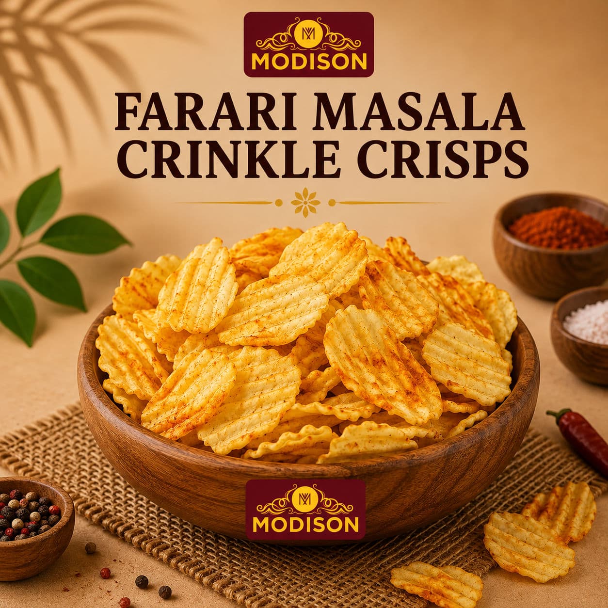 MODISON FARARI MASALA CRINKLE CRISPS by Modison, view 1