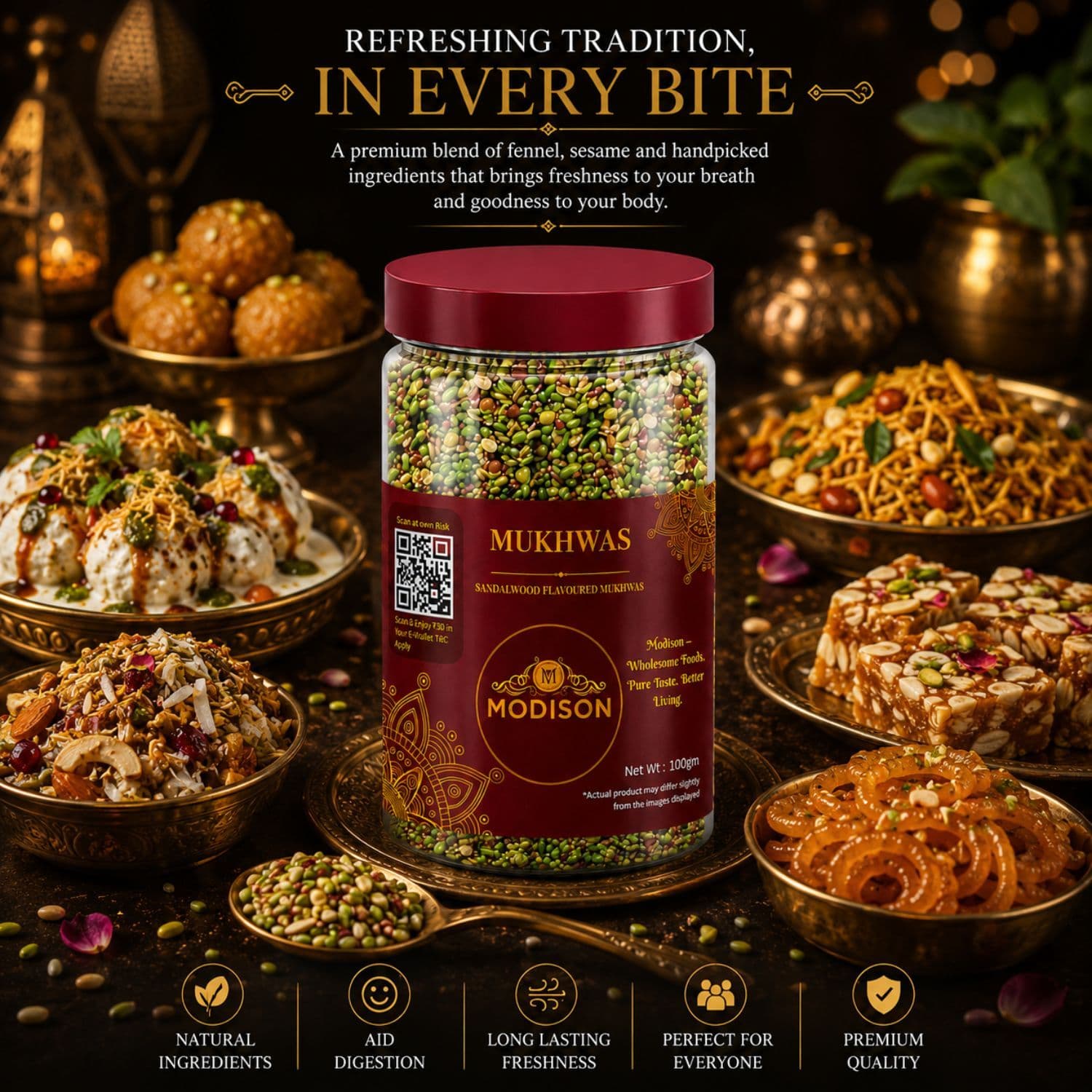 MODISON Fennel Coriander Blend Indian Mouth Freshener 100g by Modison, view 8