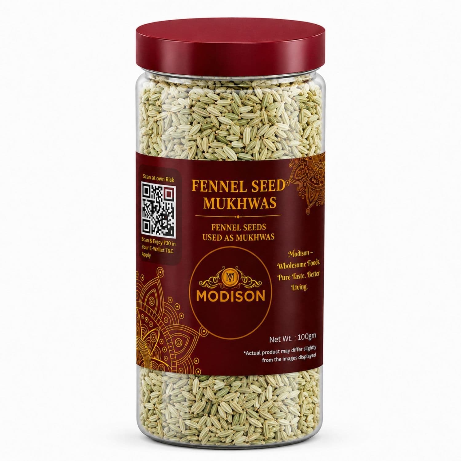 MODISON Fennel Seed Saunf Indian Mouth Freshener Sweet 100g by Modison, view 1