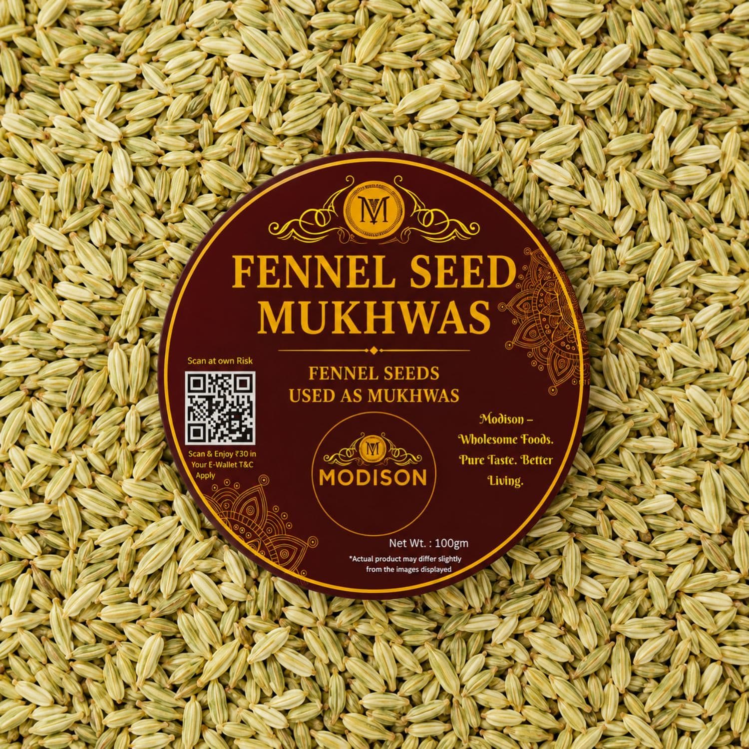 MODISON Fennel Seed Saunf Indian Mouth Freshener Sweet 100g by Modison, view 5