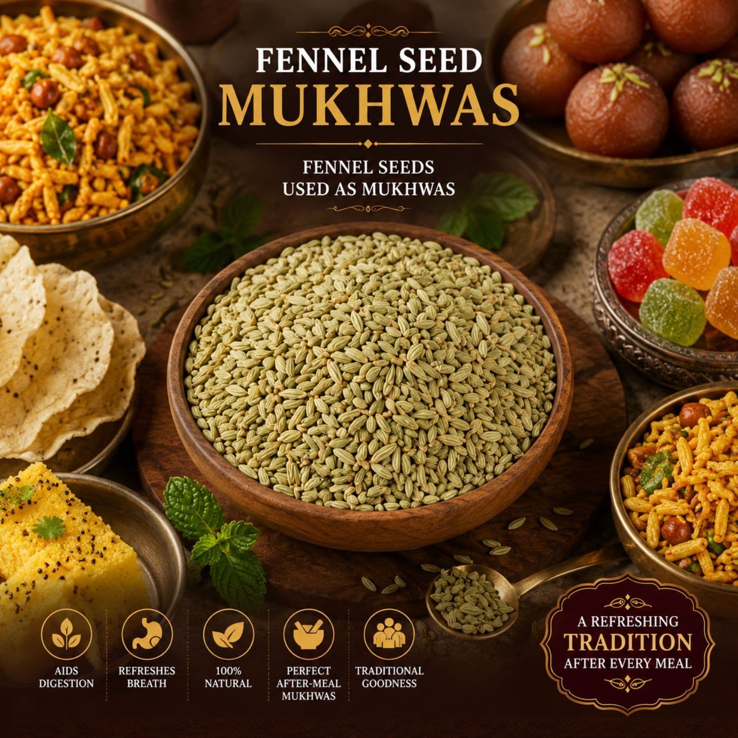 MODISON Fennel Seed Saunf Indian Mouth Freshener Sweet 100g by Modison, view 6