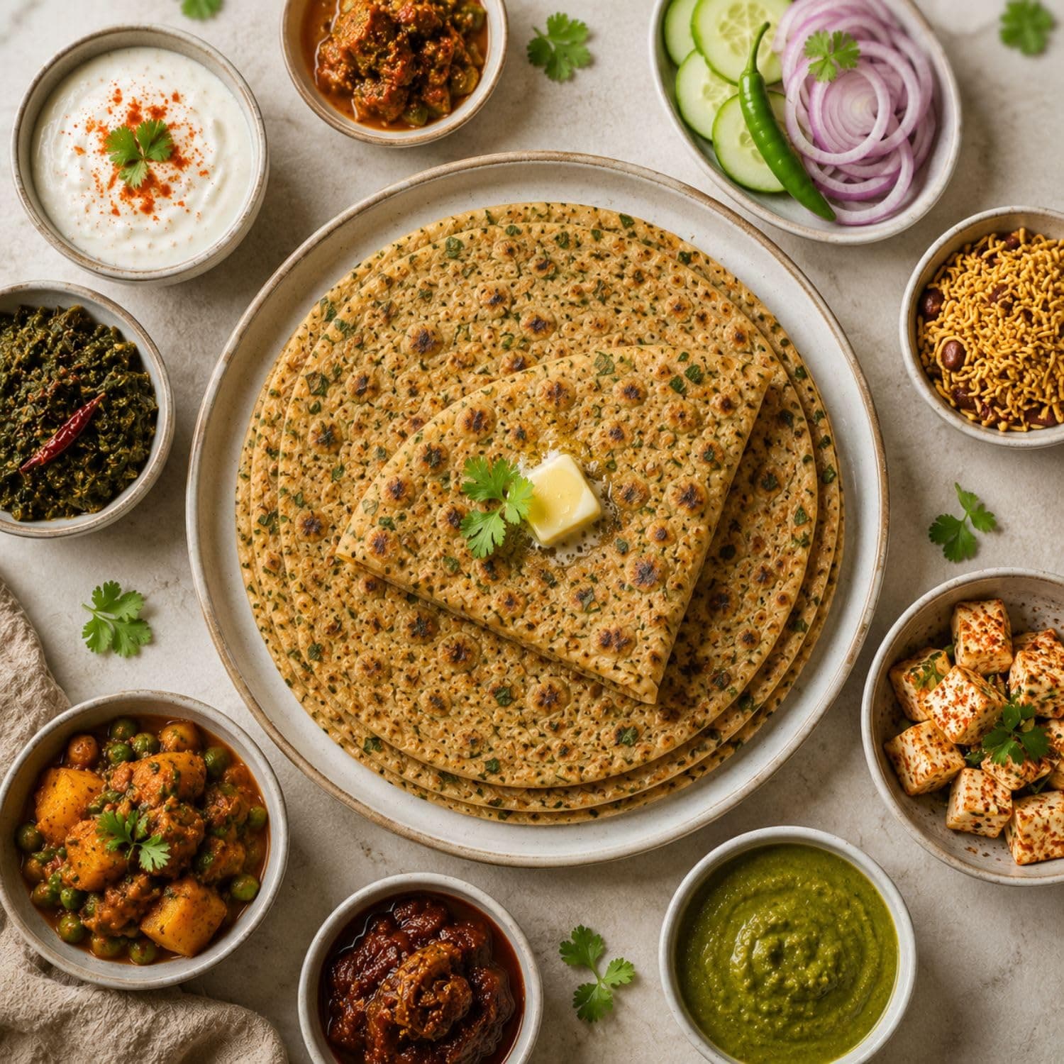 MODISON Fenugreek Paratha Traditional Indian Flatbread Frozen 360g by Modison, view 4