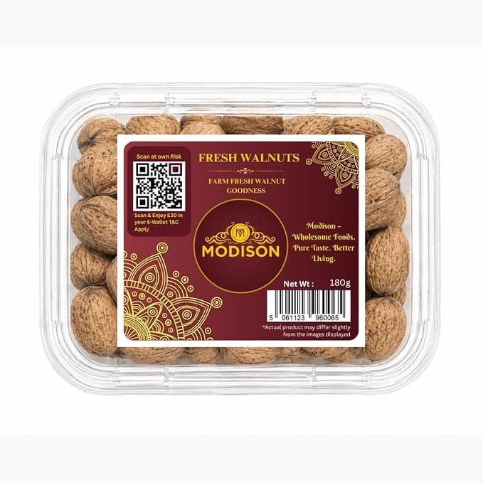 MODISON Fresh Walnuts Indian Dry Fruit Raw Akhrot Natural 180g by Modison, view 1
