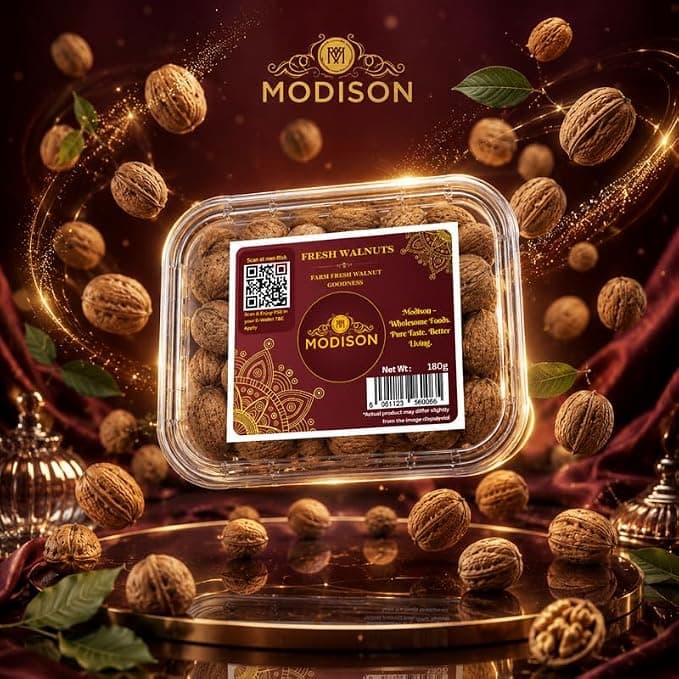 MODISON Fresh Walnuts Indian Dry Fruit Raw Akhrot Natural 180g by Modison, view 3