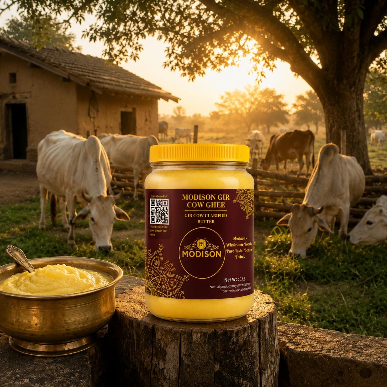 MODISON Gir Cow Ghee Clarified Butter Pure Milk Fat 1kg by Modison, view 4