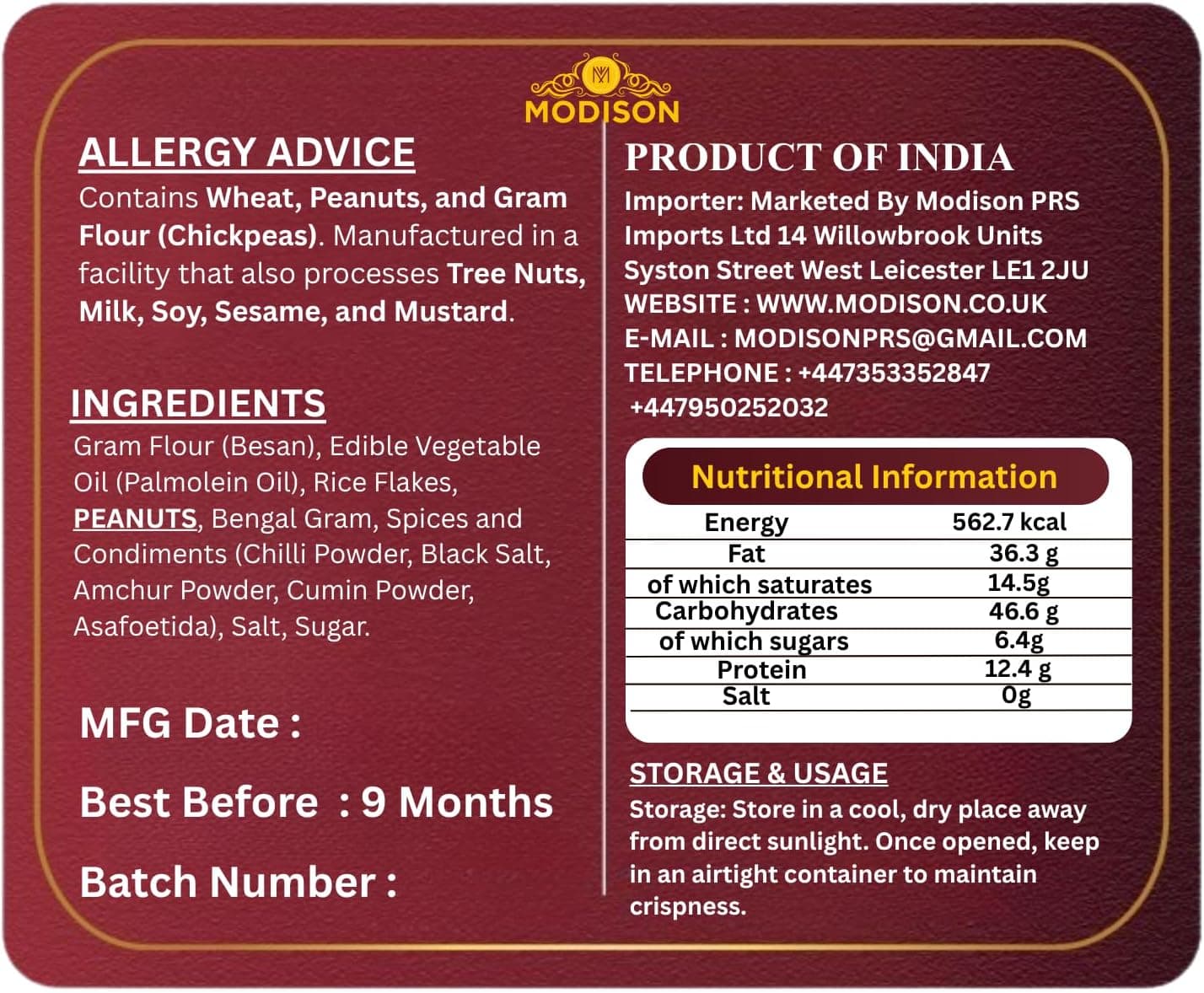 MODISON Gujarati Mix Indian Namkeen Snack Traditional Savoury 200g by Modison, view 9