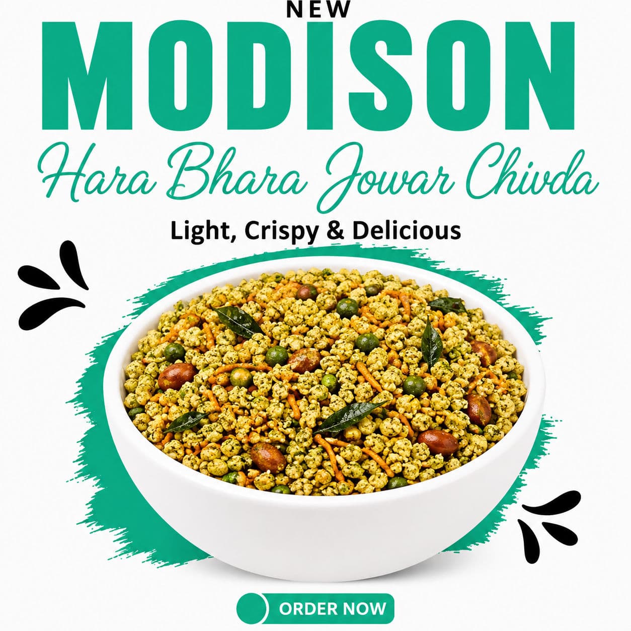 MODISON Hara Bhara Jowar Chivda Indian Namkeen Roasted Sorghum 180g