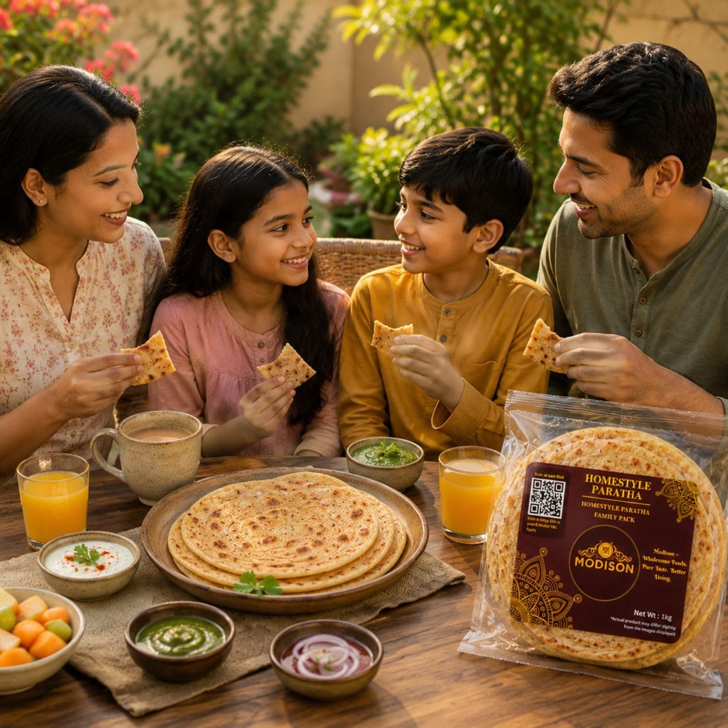 MODISON Homestyle Paratha Traditional Indian Flatbread Frozen 1kg by Modison, view 3