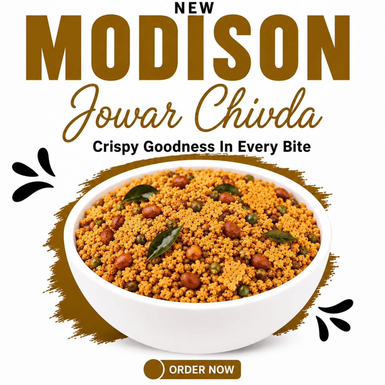 MODISON Jowar Chivda Indian Namkeen Crispy Sorghum Millet 180g